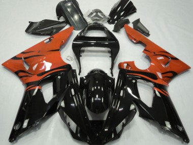 Best 00-01 Black Flame & Orange Yamaha R1 Motorcycle Fairings