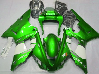 Best 00-01 Electric Green & White Yamaha R1 Motorcycle Fairings