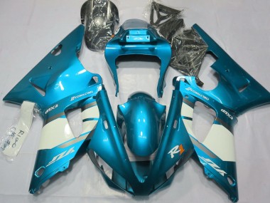 Best 00-01 Light Blue & White Yamaha R1 Motorcycle Fairings