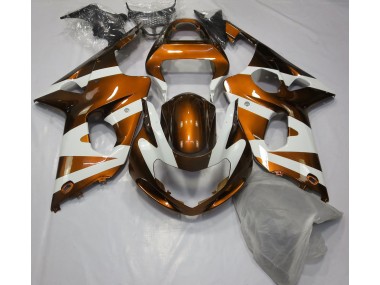 Best 00-02 Gloss Orange & White Suzuki GSXR 1000 Motorcycle Fairings