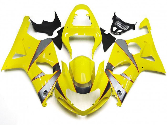 00-02 Gloss Yellow and Silver R Kit Suzuki GSXR 1000 Motorcycle Fairings