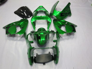 Best 00-02 Green Kawasaki ZX6R Motorcycle Fairings