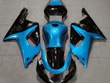 Best 01-03 Gloss Light Blue and Black Suzuki GSXR 600-750 Motorcycle Fairings