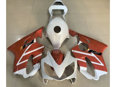 Best 01-03 Gloss White and Orange Honda CBR600 F4i Motorcycle Fairings