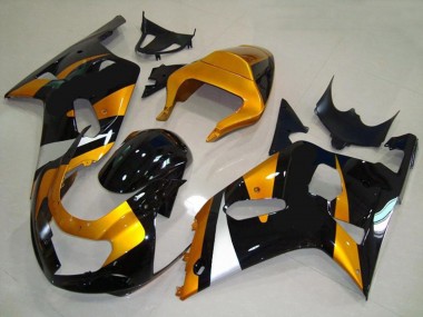 Best 01-03 Gold and Black Suzuki GSXR 600-750 Motorcycle Fairings