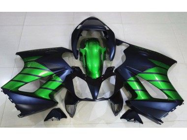 Best 02-12 Matte Black & Green Honda VFR800 Motorcycle Fairings