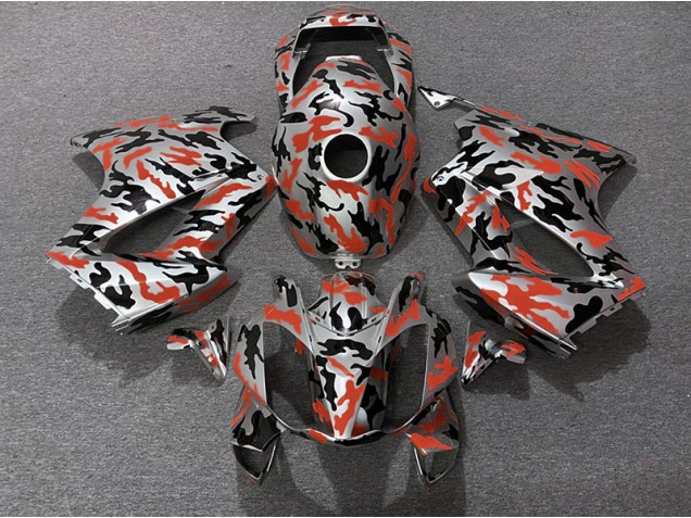 02-12 Red Camo Honda VFR800 Motorcycle Fairings