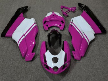 Best 03-04 Gloss Pink & White Ducati Ducati 749 999 Motorcycle Fairings