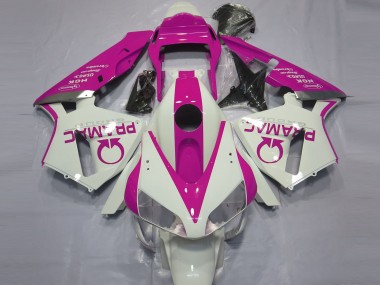 Best 03-04 Gloss White and Pink PRAMAC Honda CBR600RR Motorcycle Fairings