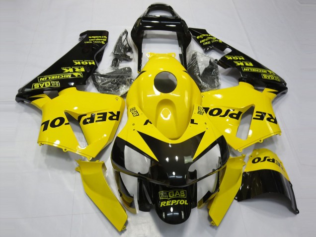 03-04 Gloss Yellow Repsol Honda CBR600RR Motorcycle Fairings