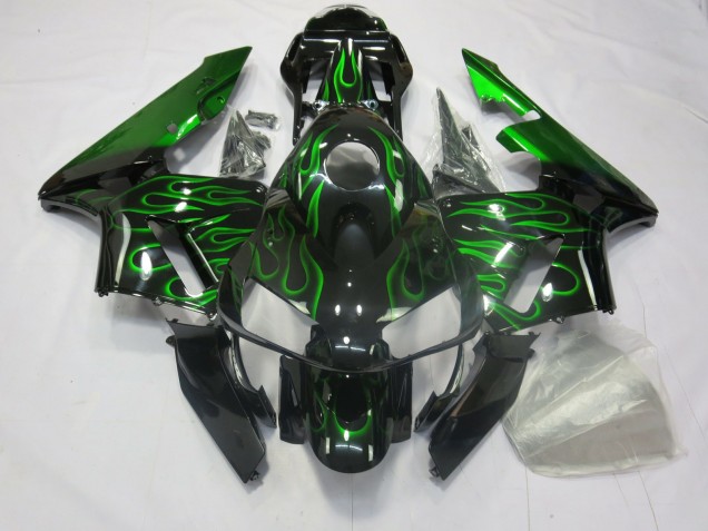 03-04 Green Flames Honda CBR600RR Motorcycle Fairings