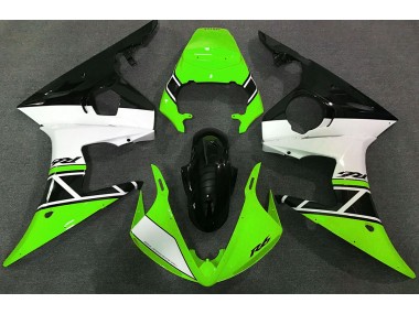 Best 03-04 Green White and Black Yamaha R6 Motorcycle Fairings