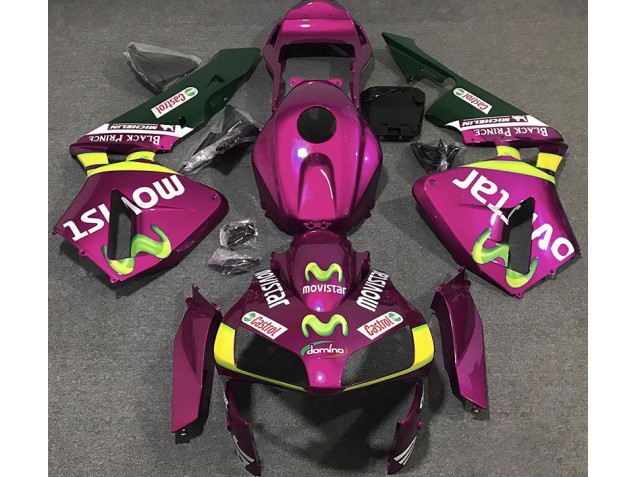 03-04 Hot Pink Movistar Honda CBR600RR Motorcycle Fairings