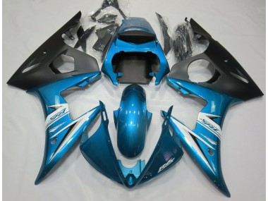 Best 03-04 Light Blue & White Yamaha R6 Motorcycle Fairings