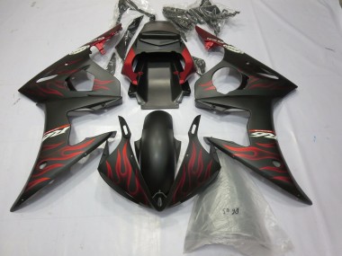 Best 03-04 Matte red Flame Yamaha R6 Motorcycle Fairings