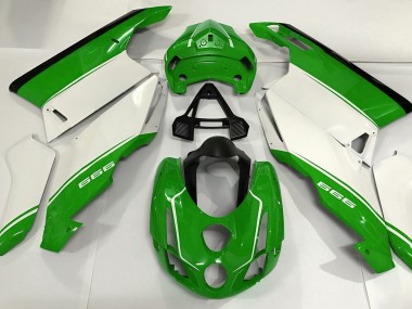 Best 03-04 White Green and Black Ducati Ducati 749 999 Motorcycle Fairings