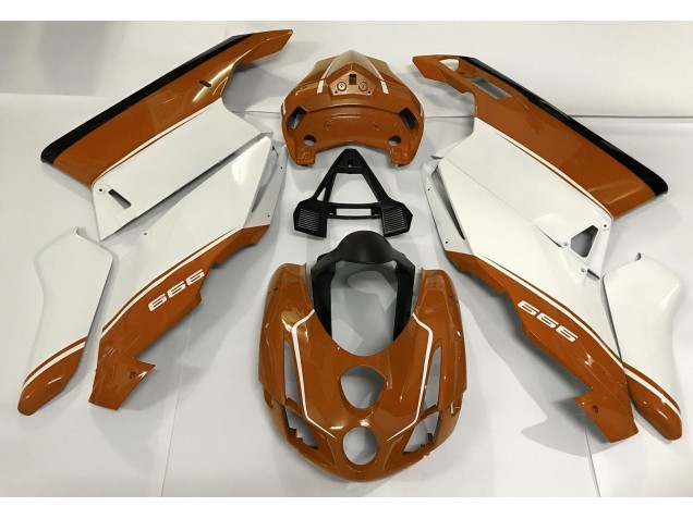 03-04 White Orange and Black Ducati Ducati 749 999 Motorcycle Fairings