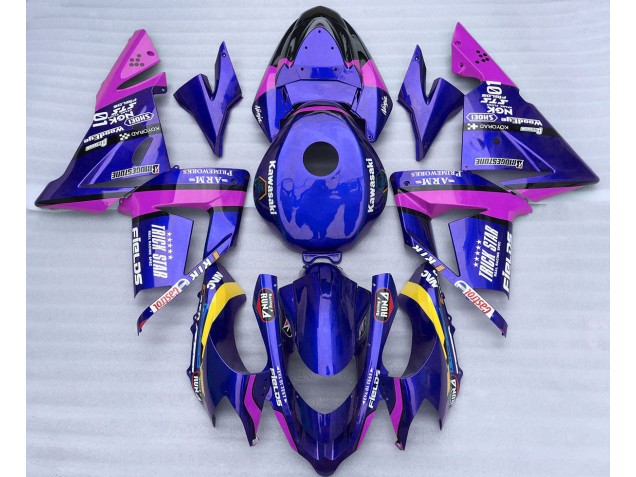 04-05 Blue and Pink Trickstar Kawasaki ZX10R Motorcycle Fairings