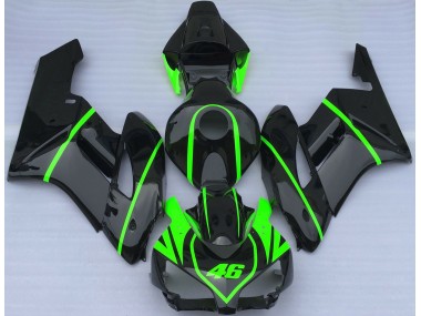 Best 04-05 Gloss Black & High Viz Green Honda CBR1000RR Motorcycle Fairings