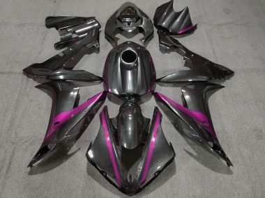 Best 04-06 Carbon Fiber Style w Pink Yamaha R1 Motorcycle Fairings