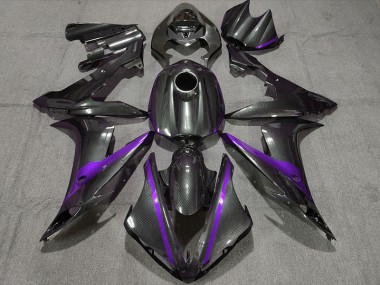 Best 04-06 Carbon Fiber Style w Purple Yamaha R1 Motorcycle Fairings