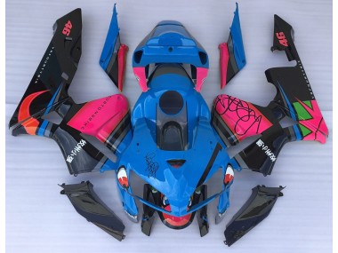 Best 05-06 Blue Shark & Pink Honda CBR600RR Motorcycle Fairings