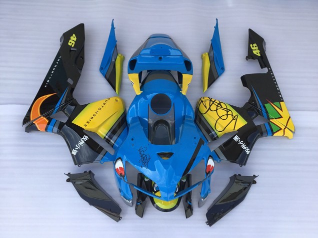 05-06 Blue Shark & Yellow Honda CBR600RR Motorcycle Fairings