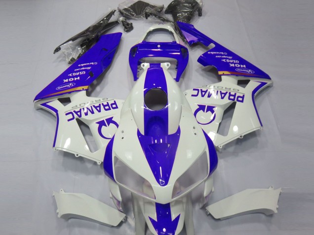 05-06 Blue and White Custom Honda CBR600RR Motorcycle Fairings