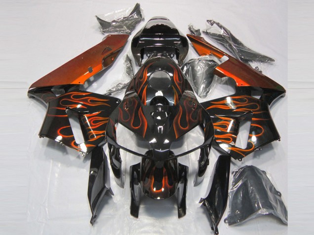 05-06 Burnt Orange Flame Honda CBR600RR Motorcycle Fairings