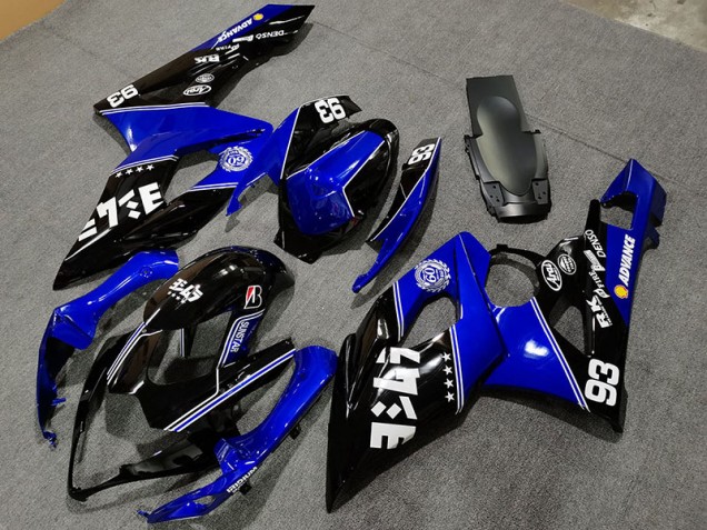 05-06 Gloss Blue and Black Custom Suzuki GSXR 1000 Motorcycle Fairings