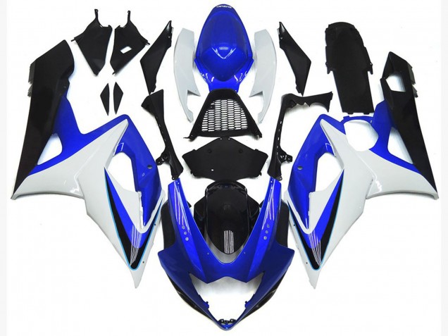 05-06 Gloss Blue and White Suzuki GSXR 1000 Motorcycle Fairings