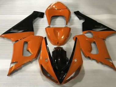 Best 05-06 Gloss Orange & Black Kawasaki ZX6R Motorcycle Fairings