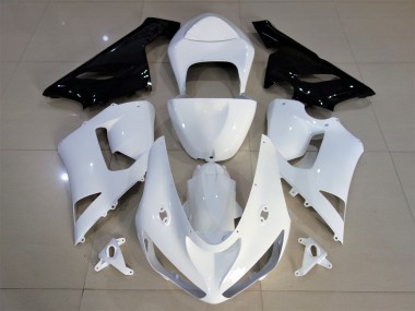 Best 05-06 Gloss White & Black Kawasaki ZX6R Motorcycle Fairings