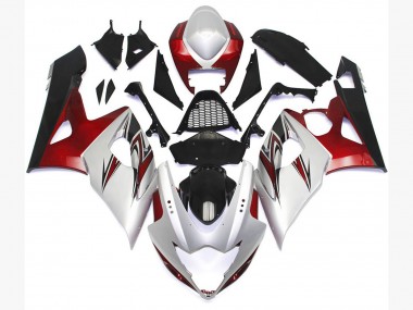 Best 05-06 Gloss White Style with Silver Hints and Bronze Suzuki GSXR 1000 Motorcycle Fairings