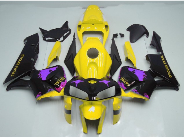 05-06 Gloss Yellow & Purple Splatter Honda CBR600RR Motorcycle Fairings