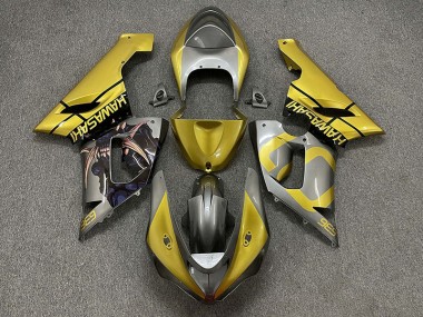 Best 05-06 Gold and Silver Kawasaki ZX6R Motorcycle Fairings