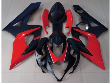 Best 05-06 Matte Black & Red Suzuki GSXR 1000 Motorcycle Fairings