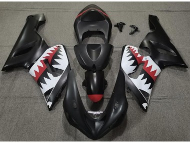 Best 05-06 Matte Black Shark Kawasaki ZX6R Motorcycle Fairings