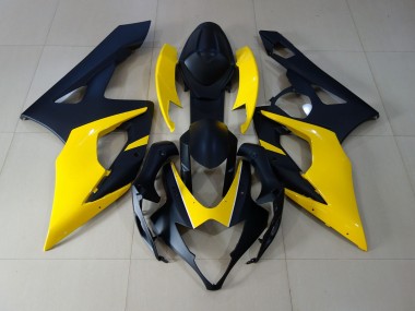 Best 05-06 Matte Black & Yellow Suzuki GSXR 1000 Motorcycle Fairings