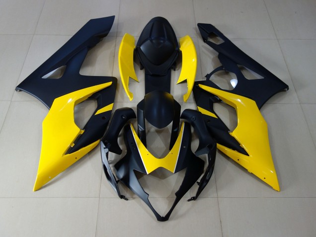 05-06 Matte Black & Yellow Suzuki GSXR 1000 Motorcycle Fairings