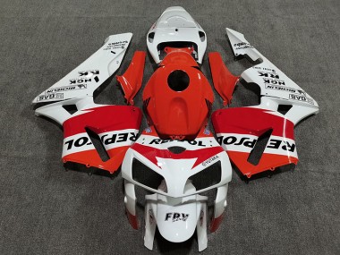 Best 05-06 White Red and Orange Repsol Honda CBR600RR Motorcycle Fairings