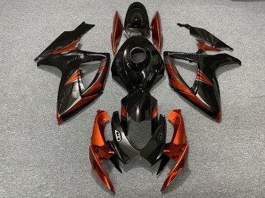 Best 06-07 Black and Burnt Orange Suzuki GSXR 600-750 Motorcycle Fairings