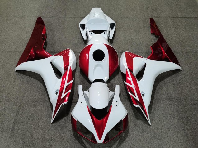 06-07 Candy Red and White Honda CBR1000RR Motorcycle Fairings