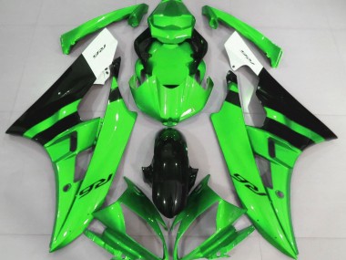 Best 06-07 Gloss Green and Black Yamaha R6 Motorcycle Fairings