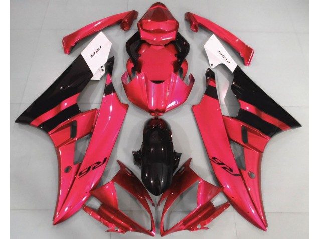 06-07 Gloss Red and Black Yamaha R6 Motorcycle Fairings