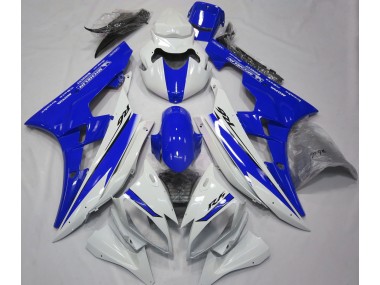 Best 06-07 Gloss White and Blue Yamaha R6 Motorcycle Fairings