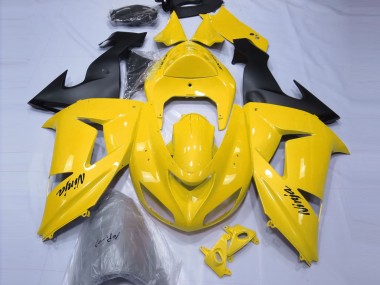 Best 06-07 Gloss Yellow Kawasaki ZX10R Motorcycle Fairings