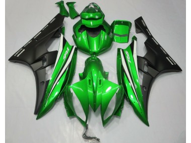 Best 06-07 Green Black and White Yamaha R6 Motorcycle Fairings