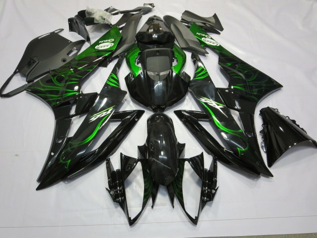 06-07 Green Flame Yamaha R6 Motorcycle Fairings