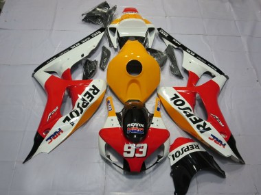 Best 06-07 Light Orange White Repsol Honda CBR1000RR Motorcycle Fairings